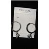 Image 1 : PAIR OF SILVER COLOURED FASHION EARRINGS (CRYSTAL JEWELRY)