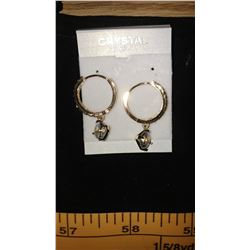 PAIR OF GOLD COLOURED FASHION EARRINGS (CRYSTAL JEWELRY)