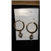 Image 1 : PAIR OF GOLD COLOURED FASHION EARRINGS (CRYSTAL JEWELRY)