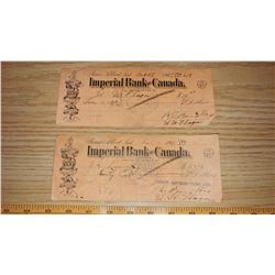 TWO IMPERIAL BANK OF CANADA BANK DRAFTS (1936 & 1937)