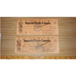 TWO IMPERIAL BANK OF CANADA BANK DRAFTS (1936 & 1937)