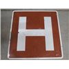 Image 1 : SASKATCHEWAN HIGHWAYS SIGN (HOSPITAL) *29.5" X 29.5"*