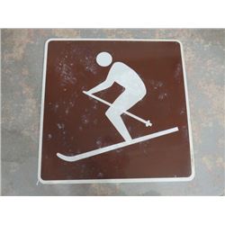 SASKATCHEWAN HIGHWAYS SIGN (SKIING) *29.5" X 29.5"*