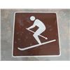Image 1 : SASKATCHEWAN HIGHWAYS SIGN (SKIING) *29.5" X 29.5"*