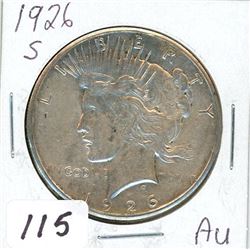 ONE DOLLAR COIN (USA) *1926 S* (PEACE) *SILVER*