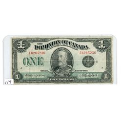 ONE DOLLAR BILL (DOMINION OF CANADA) *1923*