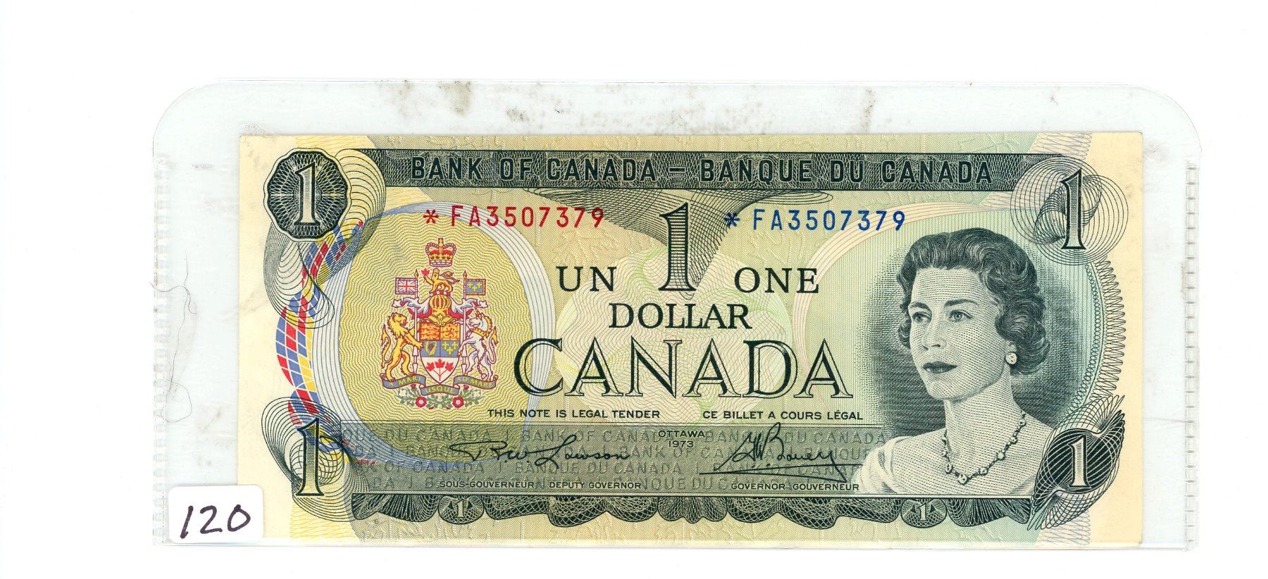 ONE DOLLAR BILL CANADA 1973 REPLACEMENT NOTE Schmalz Auctions one-dollar-bill-canada-1973-replacement-note-schmalz-auctions