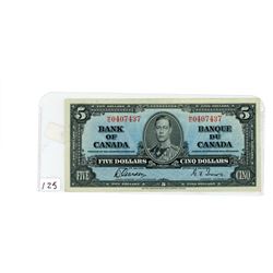 FIVE DOLLAR BILL (CANADA) *1937*