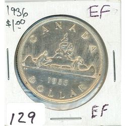 ONE DOLLAR COIN (CANADA) *1936* (SILVER)