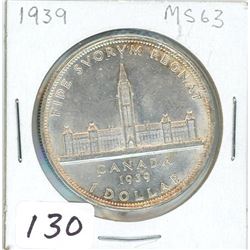 ONE DOLLAR COIN (CANADA) *1939* (SILVER)