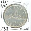 Image 1 : ONE DOLLAR COIN (CANADA) *1951 FWL* (SILVER)