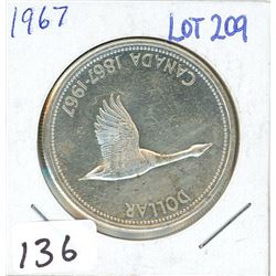 ONE DOLLAR COIN (CANADA) *1967* (SILVER)