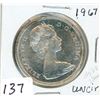 Image 1 : ONE DOLLAR COIN (CANADA) *1967* (SILVER)