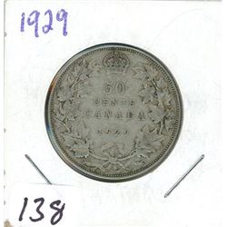FIFTY CENT COIN (CANADA) *1929* (SILVER)