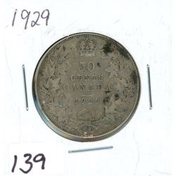 FIFTY CENT COIN (CANADA) *1929* (SILVER)