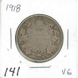 FIFTY CENT COIN (CANADA) *1918* (SILVER)