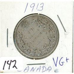 FIFTY CENT COIN (CANADA) *1913* (SILVER)