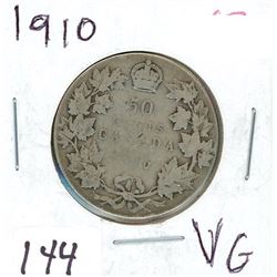 FIFTY CENT COIN (CANADA) *1910* (SILVER)