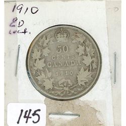 FIFTY CENT COIN (CANADA) *1910* (SILVER)