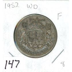 FIFTY CENT COIN (CANADA) *1952-WIDE DATE* (SILVER)