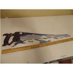 ARCTIC SCENE PAINTED VINTAGE HANDSAW