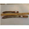 Image 2 : TWO OLD WOODEN HANDLED KNIVES (NO MARKINGS)
