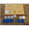 Image 1 : WW2 WAR PERIOD NICKLES, RATION BOOK AND TOKENS