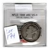 Image 1 : 1898 NEWFOUNDLAND 50 CENTS SMALL W OBVERSE 2