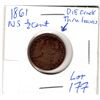 Image 2 : 1861 NOVA SCOTIA 1/2 CENT COIN: DIE CRACK RIM TO LAUREL LEAVES