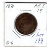 Image 1 : 1871 PEI LARGE CENT ONLY PEI COIN