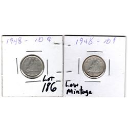 1948 & 1946 10 CENT PIECES