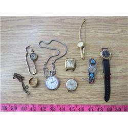 LOT OF ASSORTED WATCHES (SOME TIMEX) *GLASS MISSING ON 1 FACE*