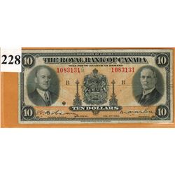 $10 BANKNOTE  (1935 ROYAL BANK OF CANADA) *SER. # 1083131*
