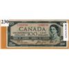 Image 1 : $100.00 BANKNOTE (1954 BANK OF CANADA)  *DEVIL'S FACE*