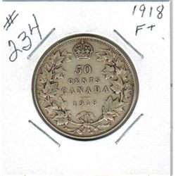 CANADIAN SILVER 50 CENT PIECE (1918)