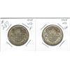 Image 1 : 2- CANADIAN SILVER 50 CENT PIECES (1944) *WIDE DATE AND NARROW DATE TYPES*