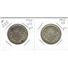 Image 1 : 2- CANADIAN SILVER 50 CENT PIECES (1945) *WIDE DATE AND NARROW DATE TYPES*