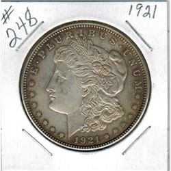 US MORGAN SILVER DOLLAR (1921)