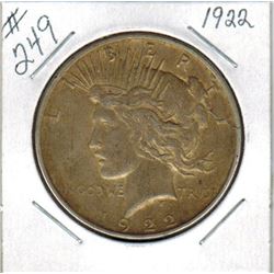 US PEACE SILVER DOLLAR (1922)