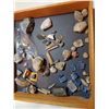 Image 2 : DISPLAY CASE FULL OF FOSSILS AND CRYSTALS, ETC…