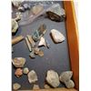 Image 5 : DISPLAY CASE FULL OF FOSSILS AND CRYSTALS, ETC…
