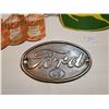 Image 3 : LOT INCLUDING A 1935 FORD EMBLEM, FORD OIL FILTER REMINDERS AND A JOHN DEERE TIN SIGN