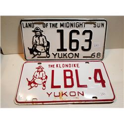 2 YUKON LICENSE PLATES (1968)