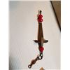Image 5 : VINTAGE FISHING REEL WITH RED GLASS BEADS LURE