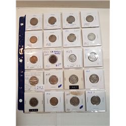 LOT OF 20 US 5 CENT COINS (1901-1937-12 BUFFALO NICKLES)
