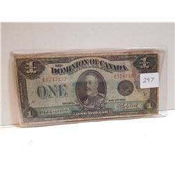 ONE DOLLAR BILL (CANADA) *1923* (BLACK SEAL, CAMPBELL CLARK)