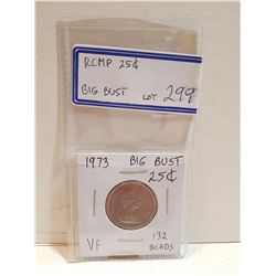 TWENTY FIVE CENT COIN (1973-BIG BUST) *RARE-132 BEADS*