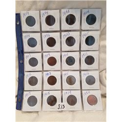 20 LARGE CANADIAN PENNIES