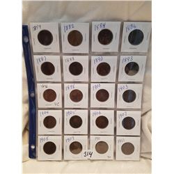 20 LARGE CANADIAN PENNIES