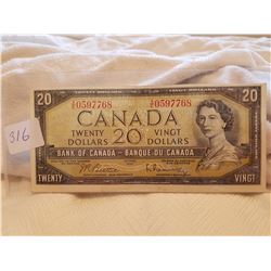 20 DOLLAR BILL (CANADA) *1954* (MODIFY BILL)